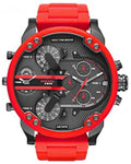 Diesel DZ7370 Mr. Daddy 2.0 Chronograph Men's Watch - Black Dial & Red Silicone Strap