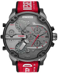 Diesel DZ7423 Mr. Daddy 2.0 Chronograph Men's Watch - Grey Dial & Red Rubber Strap
