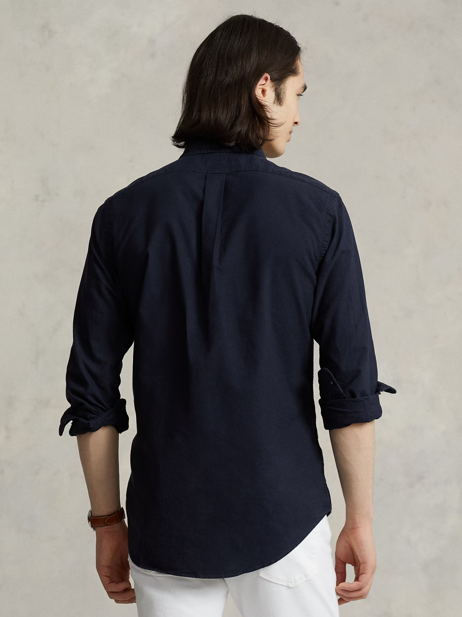 RALPH LAUREN Custom Fit Garment-Dyed Oxford Shirt Navy