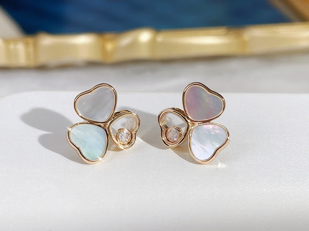Chopard Happy Wing MOP Earrings 1 Cubic Zirconia