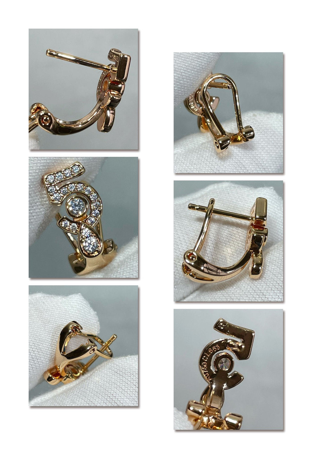 Chanel No5 Cubic Zirconia Stud Earrings
