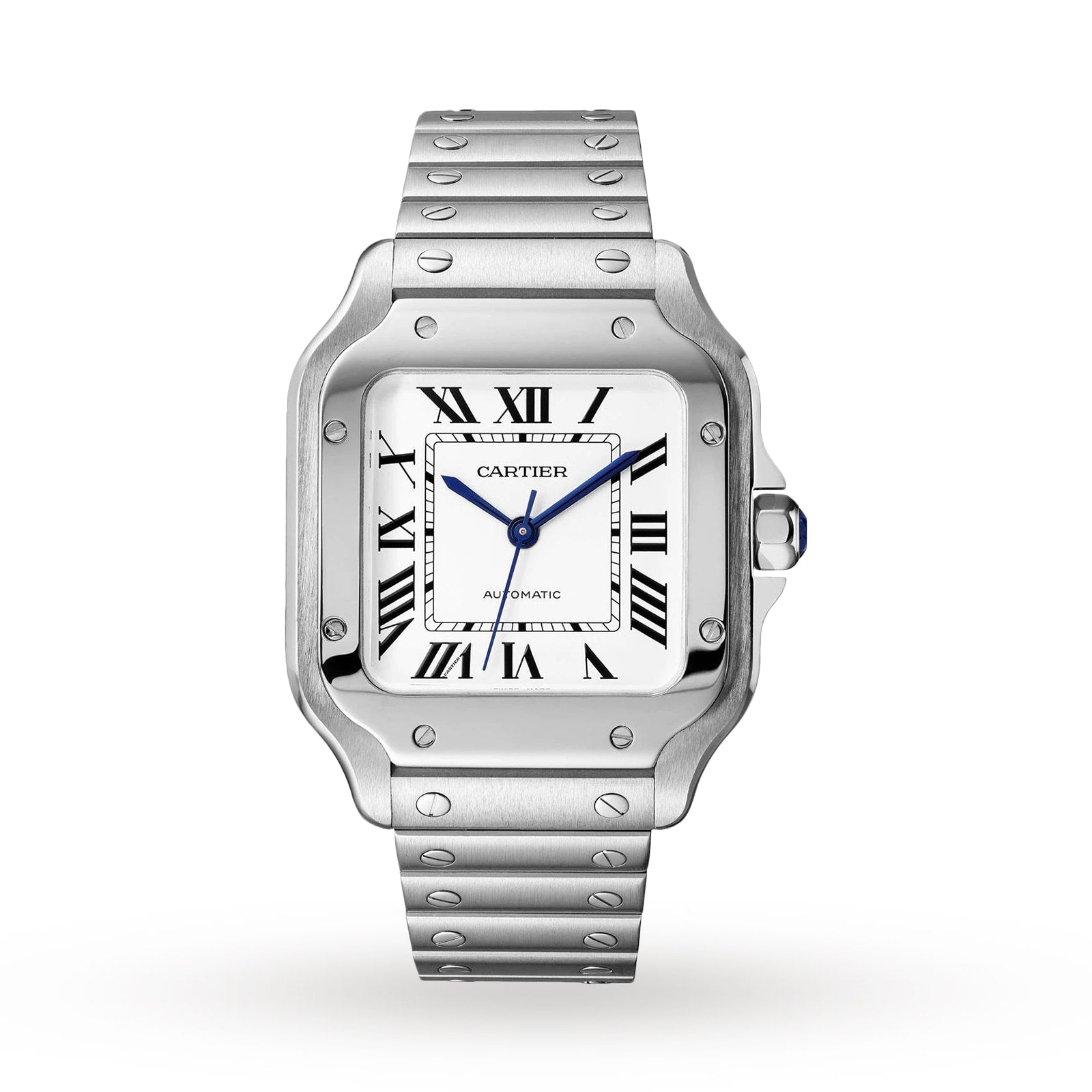 Santos de Cartier Medium Model Watch - 35mm, Steel, Silver Dial