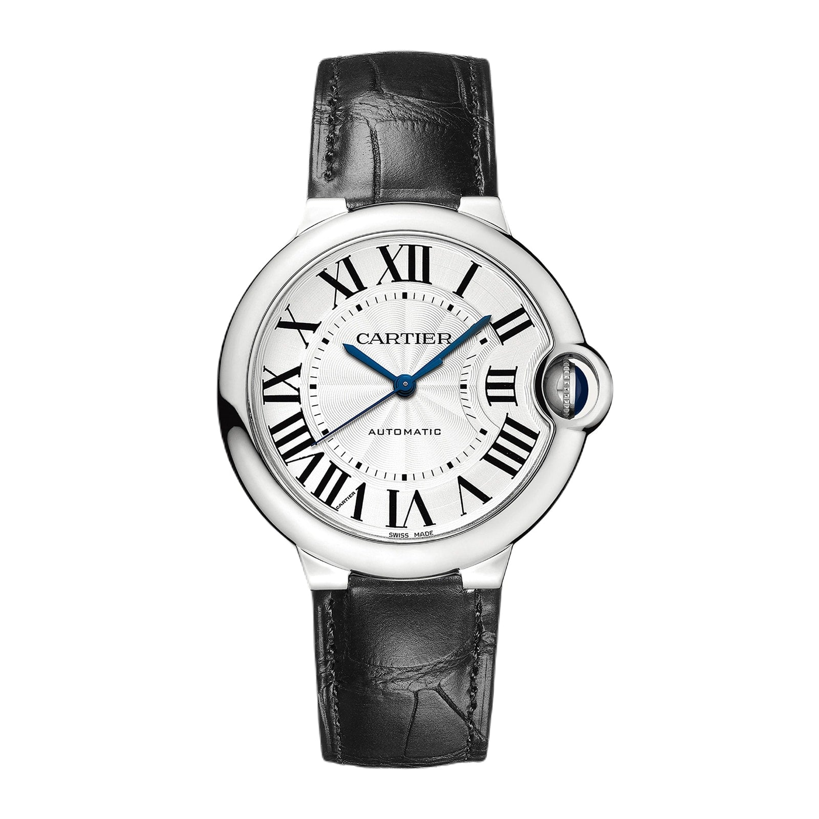 Ballon Bleu de Cartier 36 Watch - 36mm, Steel, Alligator Leather, Silver Dial