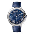 Ballon Bleu de Cartier Watch - 42mm, Steel, Alligator Leather, Blue Dial