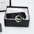 Gucci Reversible Leather Belt with Silver Buckle