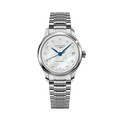Longines Master 34mm Watch - White, Mother - of - Pearl, Diamond - Set on Bracelet
