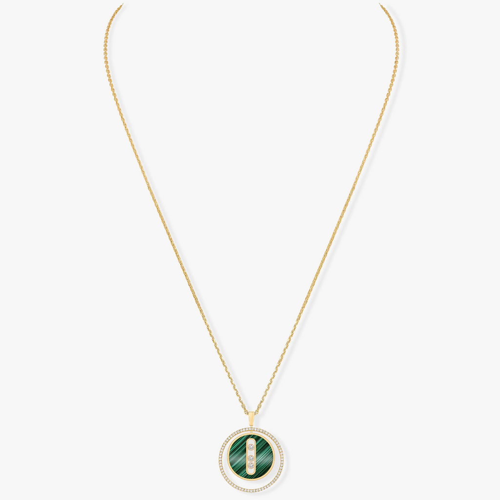 Messika Lucky Move 3 Cubic Zirconia Malachite Gold Necklace