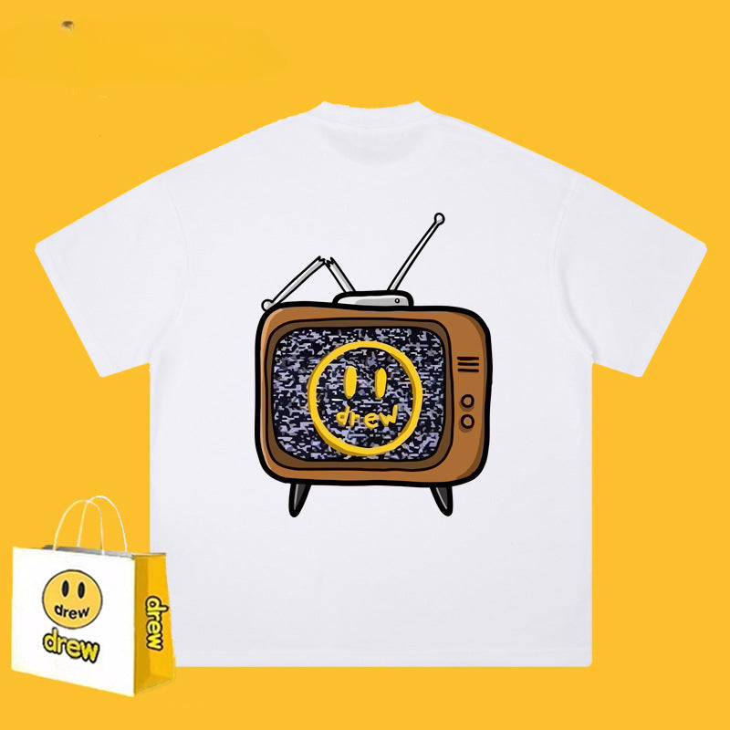 Drew T-shirts Lightning Print Cotton T-shirt