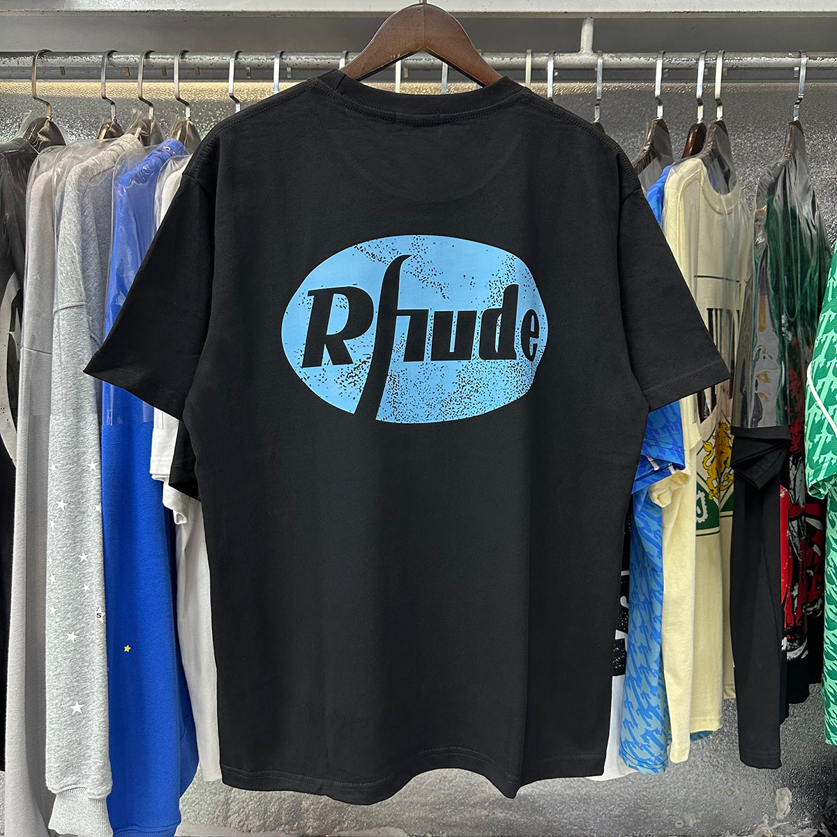 Rhude T-shirts Pentium Horse Printing Cotton Casual Short Sleeve Men and Women