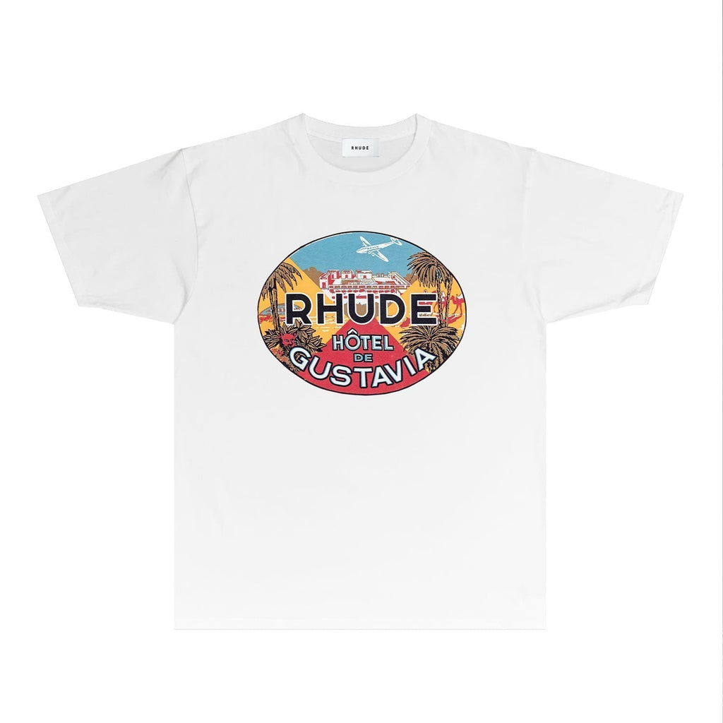 Rhude T-shirts Printed Trendy Pure Cotton