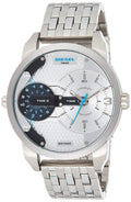 Diesel DZ7305 Mini Daddy Dual Time Men's Watch - Silver Dial & Stainless Steel Strap