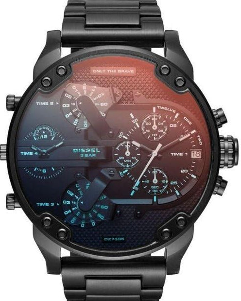 Diesel DZ7395 Mr. Daddy 2.0 Chronograph Men's Watch - Black Dial & Black Stainless Steel Strap