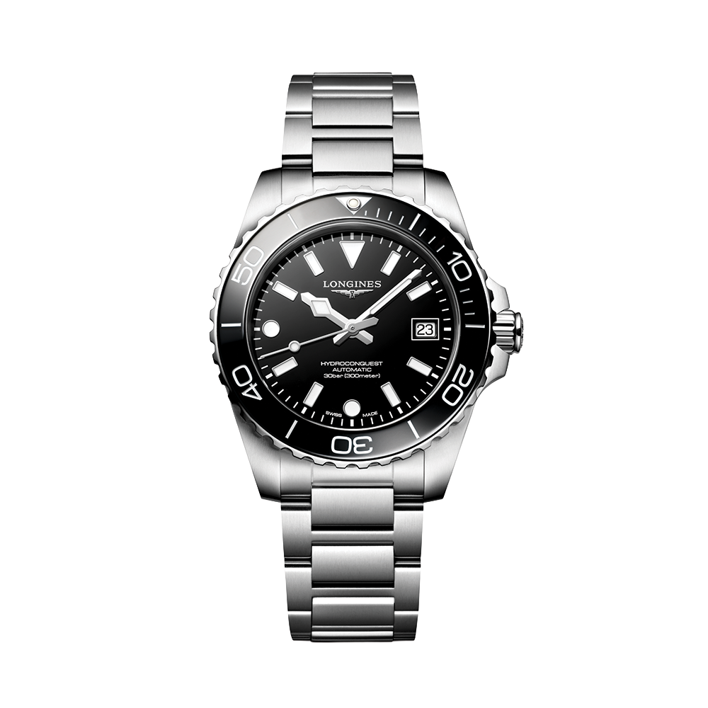 Longines HydroConquest 39mm Watch - Black on Bracelet