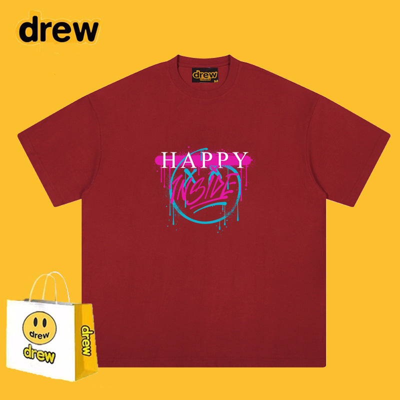 Drew T-shirts Smiley T-shirt Cotton Short Sleeve