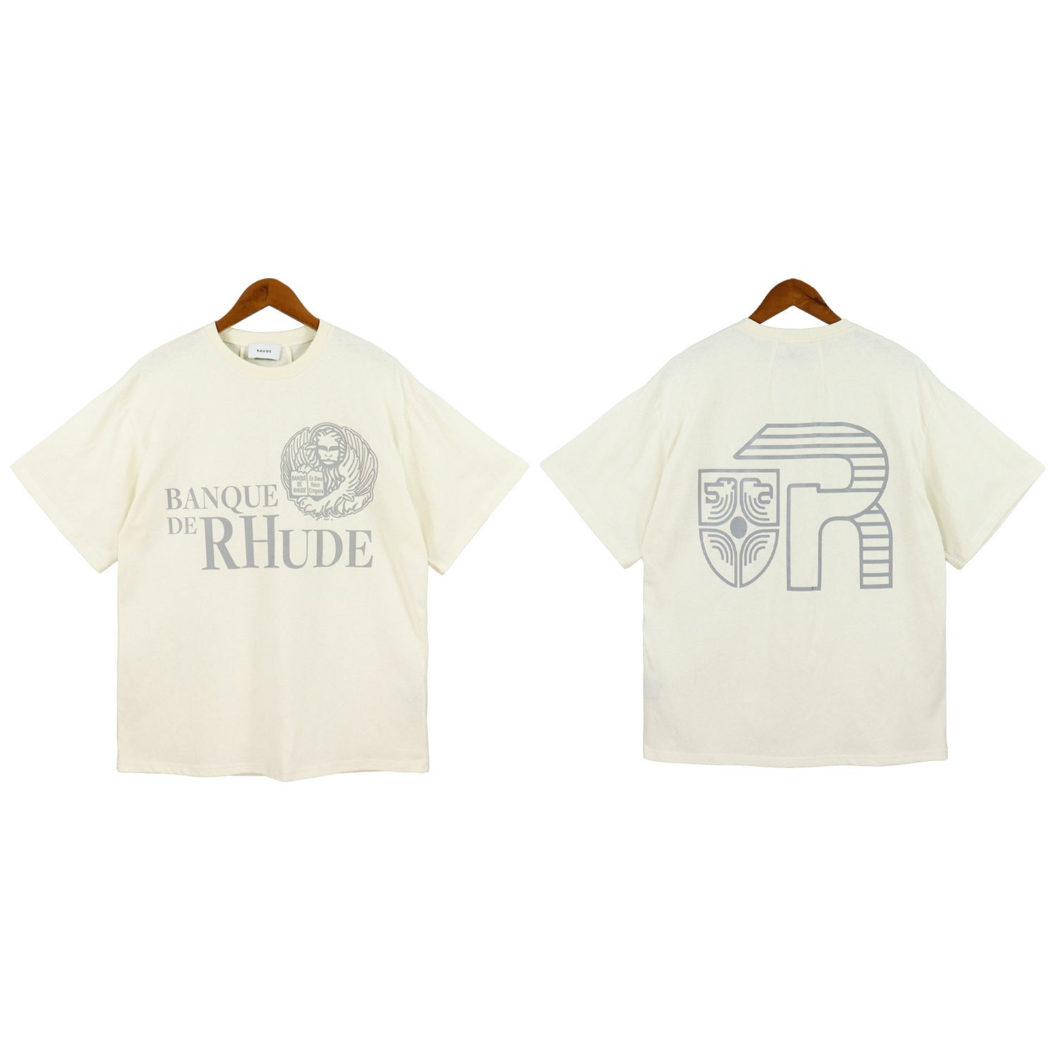 Rhude T-shirt Micro Label Letter Logo Line Pattern Short Sleeve T-shirt Loose