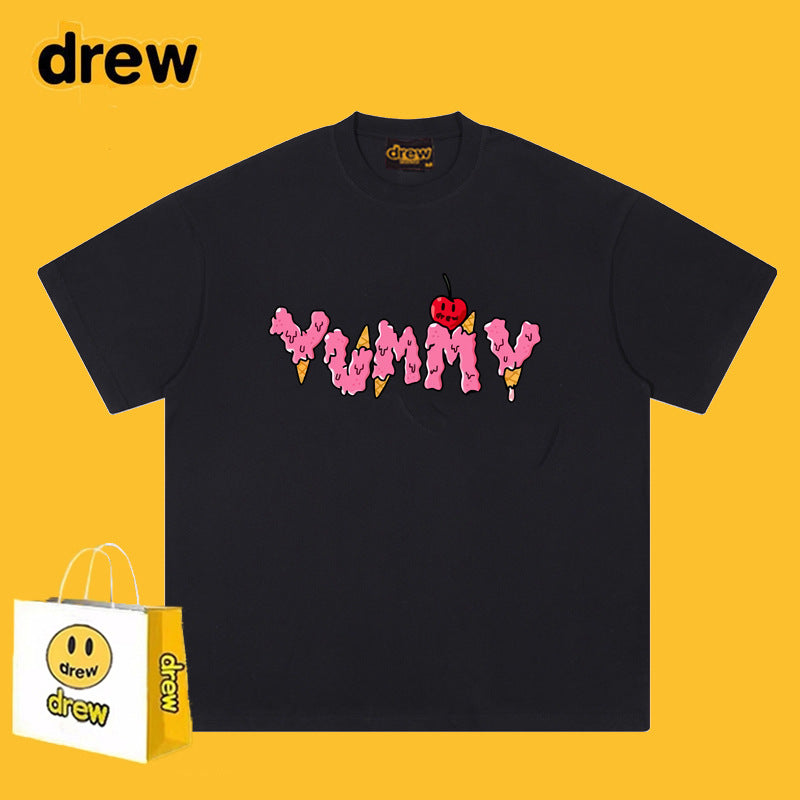 Drew T-shirts Short Sleeve English Printed T-shirt