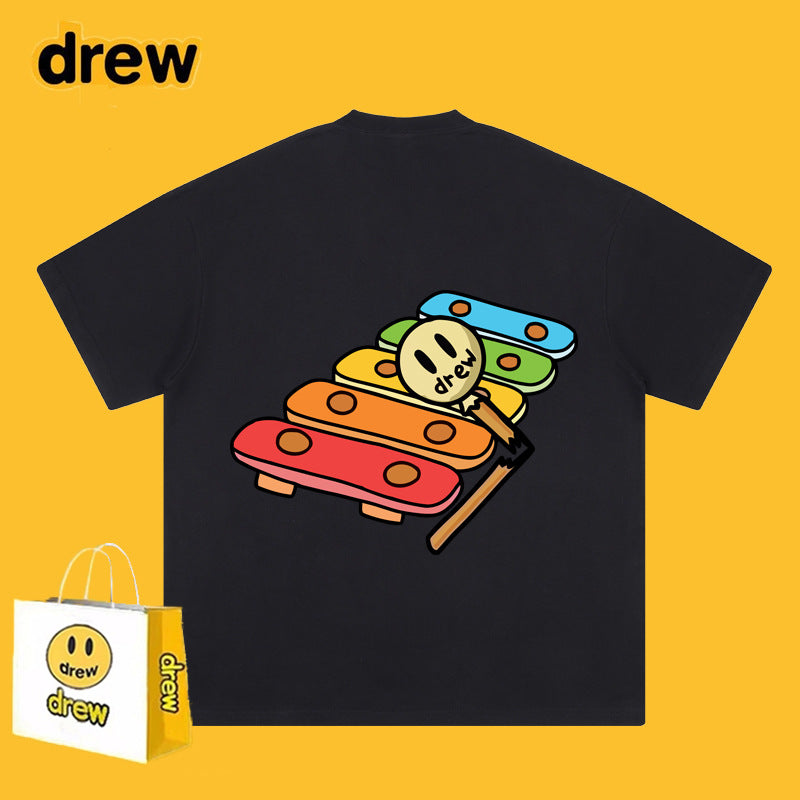 Drew T-shirts Short Sleeve round Neck T-shirt Men and Women Casual Loose