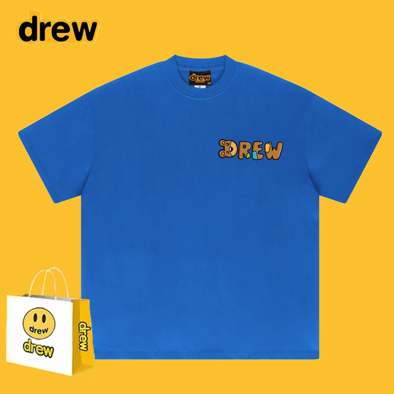 Drew T-shirts Short Sleeve Letter Cotton T-shirt Loose