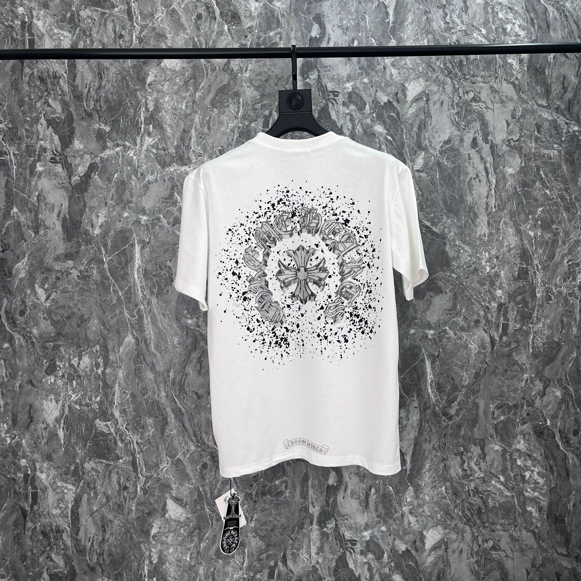 Chrome Heart T Shirts Cross Print Short Sleeve T-Shirt Loose