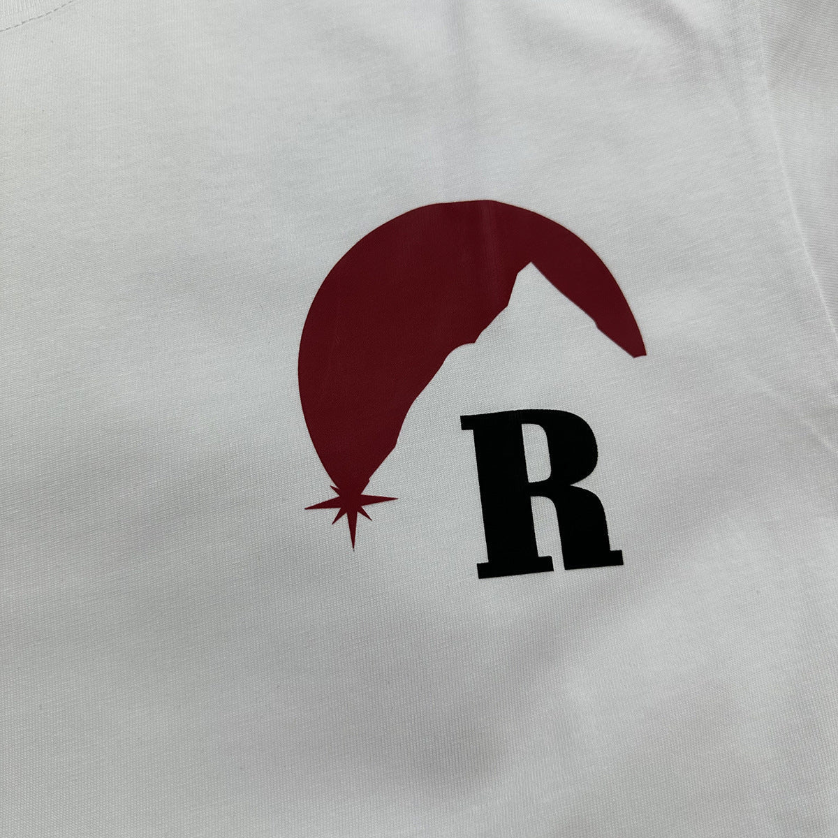 Rhude T-shirt Letter Snow Mountain Sunset Pattern Short Sleeve T-shirt