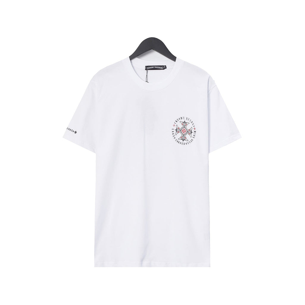 Chrome Heart T Shirts Croix Cross Leather Printed Short Sleeve T-Shirt