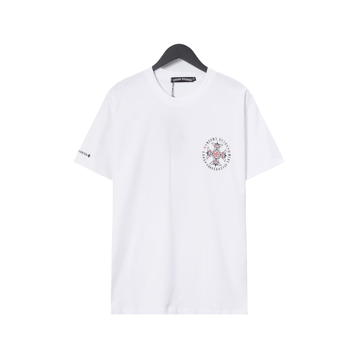 Chrome Heart T Shirts Croix Cross Leather Printed Short Sleeve T-Shirt