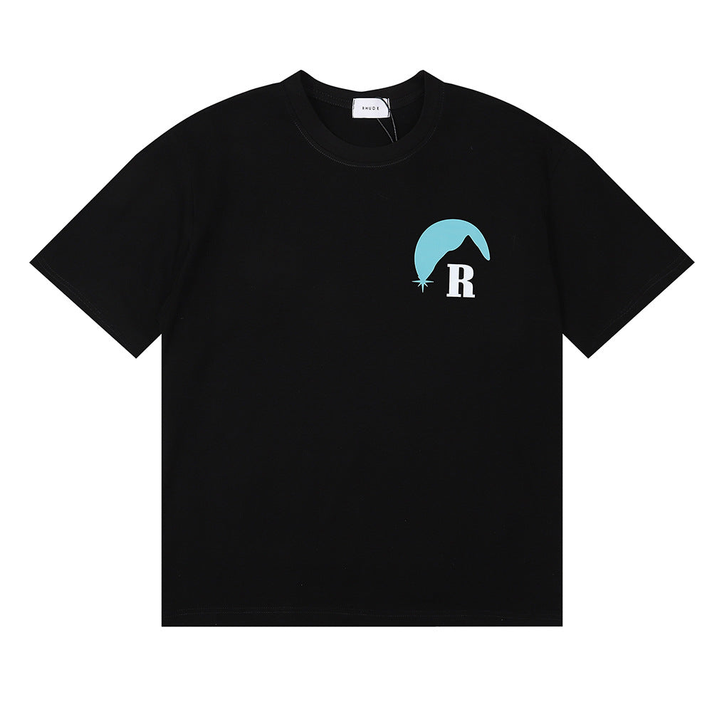 Rhude T-shirt Sunset Classic Alphabet Print Short Sleeve T-shirt