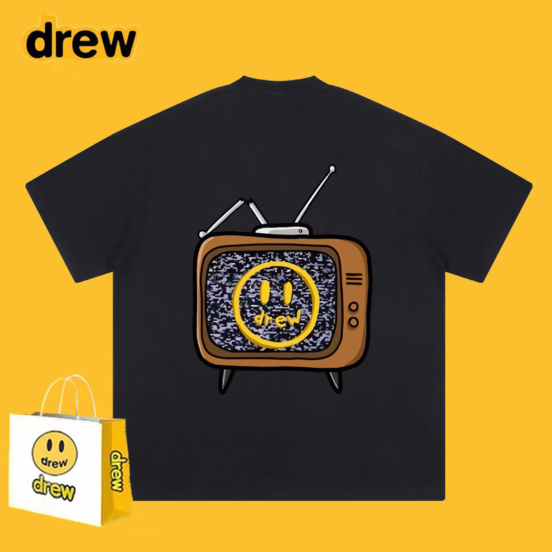 Drew T-shirts Lightning Print Cotton T-shirt