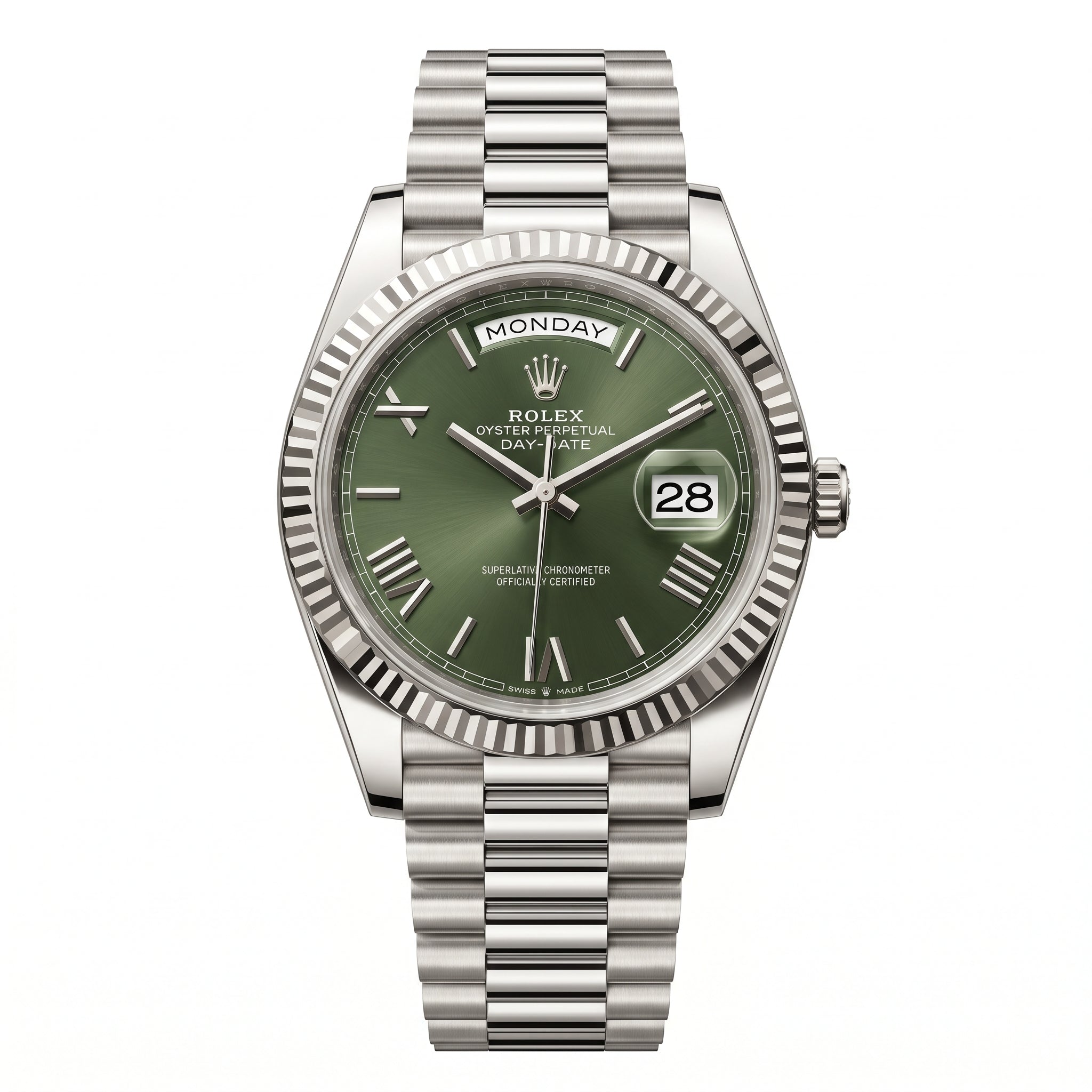 Rolex Day Watch - Date 40 228239 White Gold "Olive Green" President