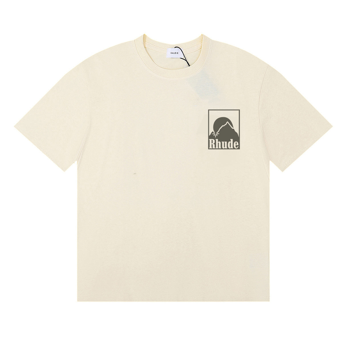 Rhude T-shirts Moon Badge Printing Cotton Casual Short Sleeve Men and Women