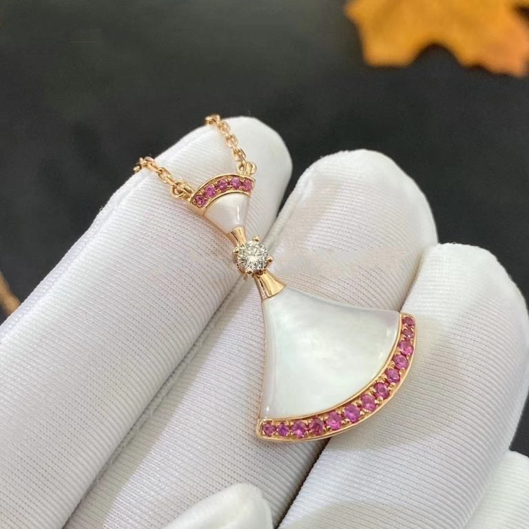Bvlgari Dream Necklace MOP Pink Cubic Zirconia