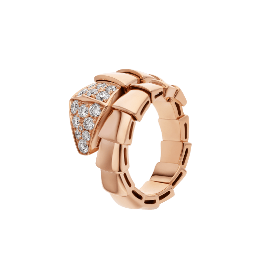Bvlgari Serpenti Ring Pink Gold Cubic Zirconia