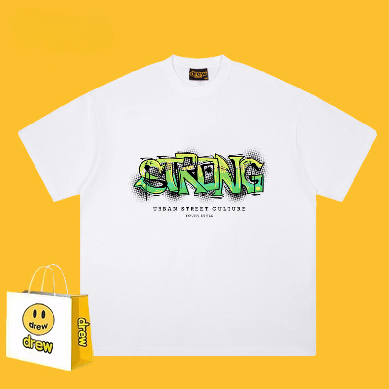 Drew T-shirts Smiley T-shirt Graffiti Printing