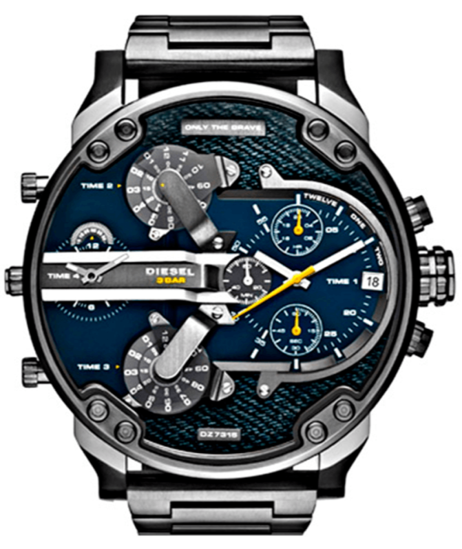 Diesel DZ7331 Big Daddy 2.0 Chronograph Men's Watch - Blue Dial & Grey Stainless Steel Strap