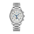 Longines Master Collection Chronograph Moonphase 40mm Watch - Silver on Bracelet
